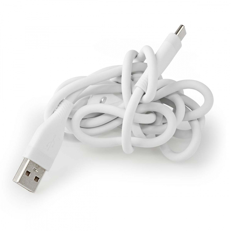 Nedis USB-Kabel | USB 2.0 | USB-A Male | USB-C™ Male | 15 W | 480 Mbps | Vernikkeld | 1.50 m | Rond | Silicone | Wit | Doos