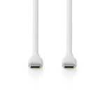 Nedis USB-Kabel | USB 2.0 | USB-C™ Male | USB-C™ Male | 60 W | 480 Mbps | Vernikkeld | 1.50 m | Rond | Silicone | Wit | Doos