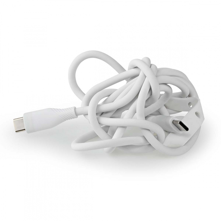 Nedis USB-Kabel | USB 2.0 | USB-C™ Male | USB-C™ Male | 60 W | 480 Mbps | Vernikkeld | 1.50 m | Rond | Silicone | Wit | Doos