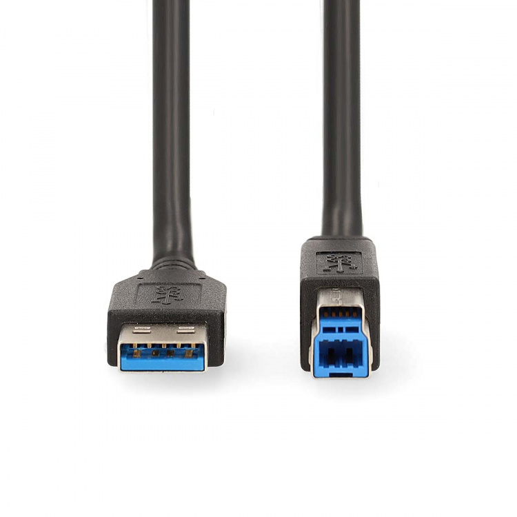 Nedis USB-Kabel | USB 3.2 Gen 1 | USB-A Male | USB-B Male | 5 Gbps | Vernikkeld | 2.00 m | Rond | PVC | Zwart | Doos Nedis USB-Kabel | USB 3.2 Gen 1 | USB-A Male | USB-B Male | 5 Gbps | Vernikkeld | 2.00 m | Rond | PVC | Zwart | Doos