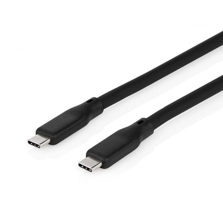 Nedis USB-Kabel | USB 3.2 Gen 2 | USB-C™ Male | USB-C™ Male | 240 W | 8K@30Hz | 20 Gbps | Vernikkeld | 1.00 m | Rond | Silicone | Zwart | Doos
