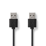 Nedis USB-Kabel | USB 2.0 | USB-A Male | USB-A Male | 480 Mbps | Vernikkeld | 2.00 m | Rond | PVC | Zwart | Label Nedis USB-Kabel | USB 2.0 | USB-A Male | USB-A Male | 480 Mbps | Vernikkeld | 2.00 m | Rond | PVC | Zwart | Label