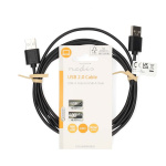 Nedis USB-Kabel | USB 2.0 | USB-A Male | USB-A Male | 480 Mbps | Vernikkeld | 2.00 m | Rond | PVC | Zwart | Label Nedis USB-Kabel | USB 2.0 | USB-A Male | USB-A Male | 480 Mbps | Vernikkeld | 2.00 m | Rond | PVC | Zwart | Label