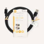 Nedis USB-Kabel | USB 2.0 | USB-A Male | Mini 5-Pin Male | 480 Mbps | Vernikkeld | 2.00 m | Rond | PVC | Zwart | Label Nedis USB-Kabel | USB 2.0 | USB-A Male | Mini 5-Pin Male | 480 Mbps | Vernikkeld | 2.00 m | Rond | PVC | Zwart | Label