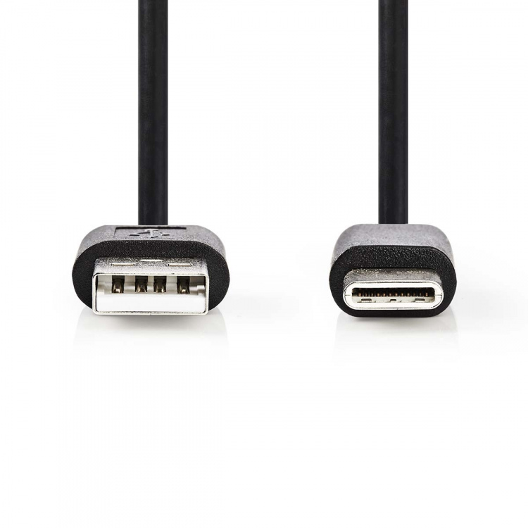 Nedis USB-Kabel | USB 2.0 | USB-A Male | USB-C™ Male | 5 W | 480 Mbps | Vernikkeld | 2.00 m | Rond | PVC | Zwart | Label Nedis USB-Kabel | USB 2.0 | USB-A Male | USB-C™ Male | 5 W | 480 Mbps | Vernikkeld | 2.00 m | Rond | PVC | Zwart | Label
