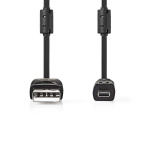 Nedis USB-Kabel | USB 2.0 | USB-A Male | US-E6 8-pins Male | 480 Mbps | Vernikkeld | 2.00 m | Rond | PVC | Zwart | Label Nedis USB-Kabel | USB 2.0 | USB-A Male | US-E6 8-pins Male | 480 Mbps | Vernikkeld | 2.00 m | Rond | PVC | Zwart | Label