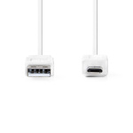 Nedis USB-Kabel | USB 2.0 | USB-A Male | USB Micro-B Male | 480 Mbps | Vernikkeld | 1.00 m | Plat | PVC | Wit | Envelop Nedis USB-Kabel | USB 2.0 | USB-A Male | USB Micro-B Male | 480 Mbps | Vernikkeld | 1.00 m | Plat | PVC | Wit | Envelop