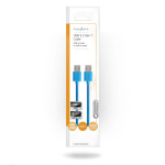 Nedis USB-Kabel | USB 3.2 Gen 1 | USB-A Male | USB-A Male | 5 Gbps | Vernikkeld | 2.00 m | Rond | PVC | Blauw | Envelop