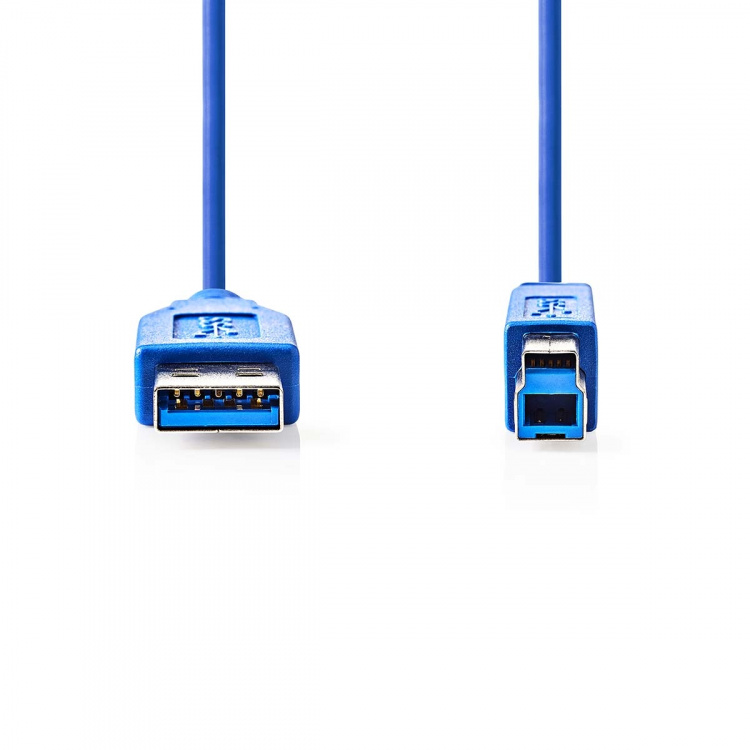 Nedis USB-Kabel | USB 3.2 Gen 1 | USB-A Male | USB-B Male | 5 Gbps | Vernikkeld | 3.00 m | Rond | PVC | Blauw | Envelop Nedis USB-Kabel | USB 3.2 Gen 1 | USB-A Male | USB-B Male | 5 Gbps | Vernikkeld | 3.00 m | Rond | PVC | Blauw | Envelop