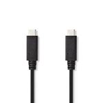 Nedis USB-Kabel | USB 3.2 Gen 2 | USB-C™ Male | USB-C™ Male | 15 W | 10 Gbps | Vernikkeld | 1.00 m | Rond | PVC | Zwart | Label Nedis USB-Kabel | USB 3.2 Gen 2 | USB-C™ Male | USB-C™ Male | 15 W | 10 Gbps | Vernikkeld | 1.00 m | Rond | PVC | Zwart | Label