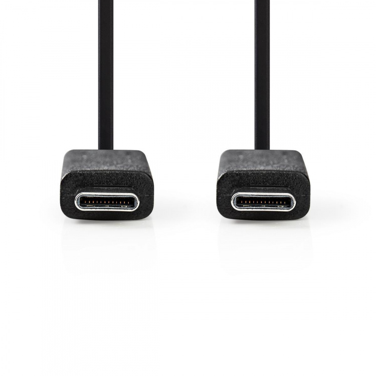 Nedis USB-Kabel | USB 3.2 Gen 2 | USB-C™ Male | USB-C™ Male | 15 W | 10 Gbps | Vernikkeld | 1.00 m | Rond | PVC | Zwart | Label Nedis USB-Kabel | USB 3.2 Gen 2 | USB-C™ Male | USB-C™ Male | 15 W | 10 Gbps | Vernikkeld | 1.00 m | Rond | PVC | Zwart | Label