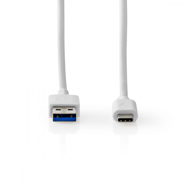 Nedis USB-Kabel | USB 3.2 Gen 1 | USB-A Male | USB-C™ Male | 60 W | 5 Gbps | Vernikkeld | 2.00 m | Rond | PVC | Wit | Doos
