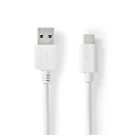 Nedis USB-Kabel | USB 3.2 Gen 2 | USB-A Male | USB-C™ Male | 60 W | 10 Gbps | Vernikkeld | 1.00 m | Rond | PVC | Wit | Doos Nedis USB-Kabel | USB 3.2 Gen 2 | USB-A Male | USB-C™ Male | 60 W | 10 Gbps | Vernikkeld | 1.00 m | Rond | PVC | Wit | Doos
