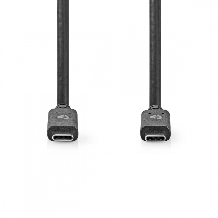 Nedis USB-Kabel | USB 3.2 Gen 2 | USB-C™ Male | USB-C™ Male | 100 W | 4K@60Hz | 10 Gbps | Vernikkeld | 1.00 m | Rond | PVC | Zwart | Doos