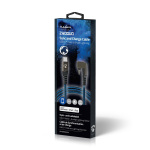 Nedis USB-Kabel | USB 2.0 | Apple Lightning 8-Pins | USB-C™ Male | 60 W | 480 Mbps | Vernikkeld | 1.00 m | Rond | Gevlochten / Nylon | Blauw / Zwart | Cover Window Box