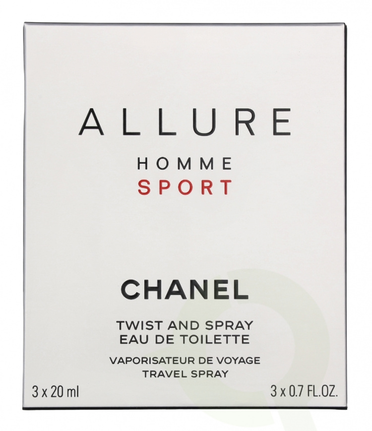 Chanel Allure Homme Sport Giftset 60 ml 2x Edt Spray Refill 20Ml/ 1 Edt Spray 20ML