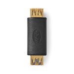 Nedis USB-A Adapter | USB 3.2 Gen 1 | USB-A Female | USB-A Female | 5 Gbps | Rond | Verguld | Antraciet | Doos