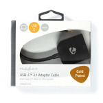 Nedis USB-C™ Adapter | USB 3.2 Gen 1 | USB-C™ Male | VGA Female 15p | 1920x1200 | 0.20 m | Rond | Verguld | PVC | Antraciet | Window Box met Euro Lock