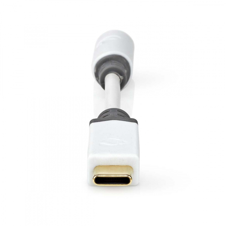 Nedis USB-C™ Adapter | USB 2.0 | USB-C™ Male | 3,5 mm Female | 0.10 m | Rond | Verguld | PVC | Wit | Doos