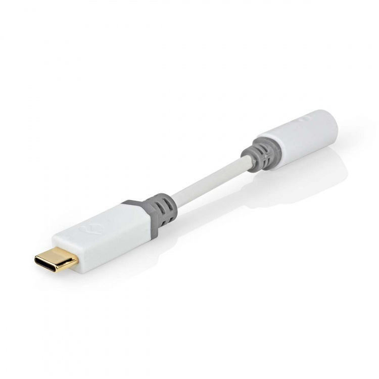 Nedis USB-C™ Adapter | USB 2.0 | USB-C™ Male | 3,5 mm Female | 0.10 m | Rond | Verguld | PVC | Wit | Doos