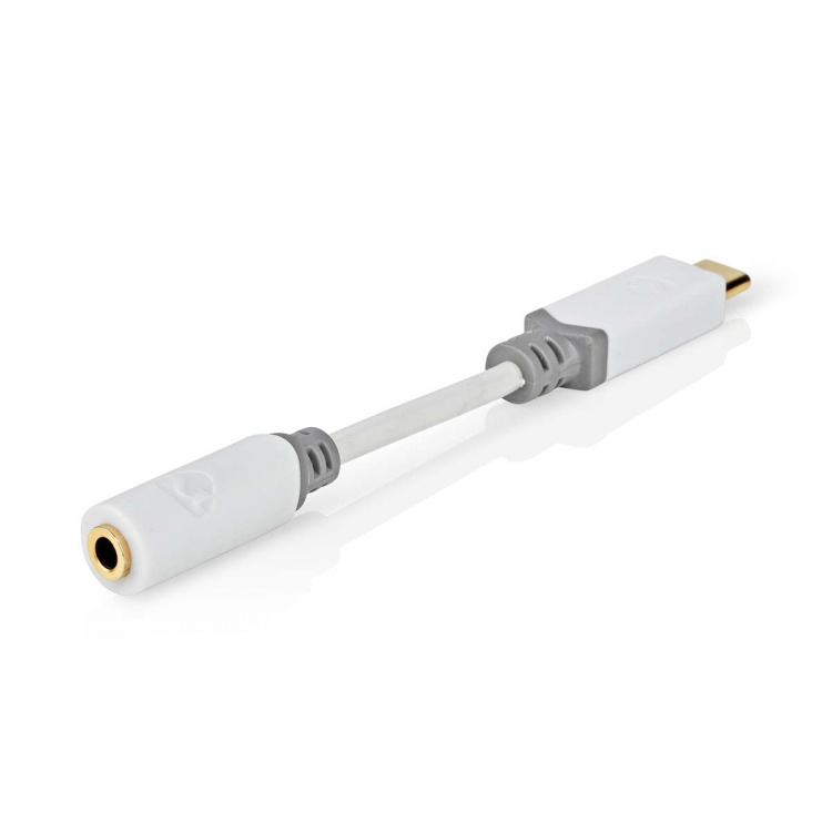 Nedis USB-C™ Adapter | USB 2.0 | USB-C™ Male | 3,5 mm Female | 0.10 m | Rond | Verguld | PVC | Wit | Doos