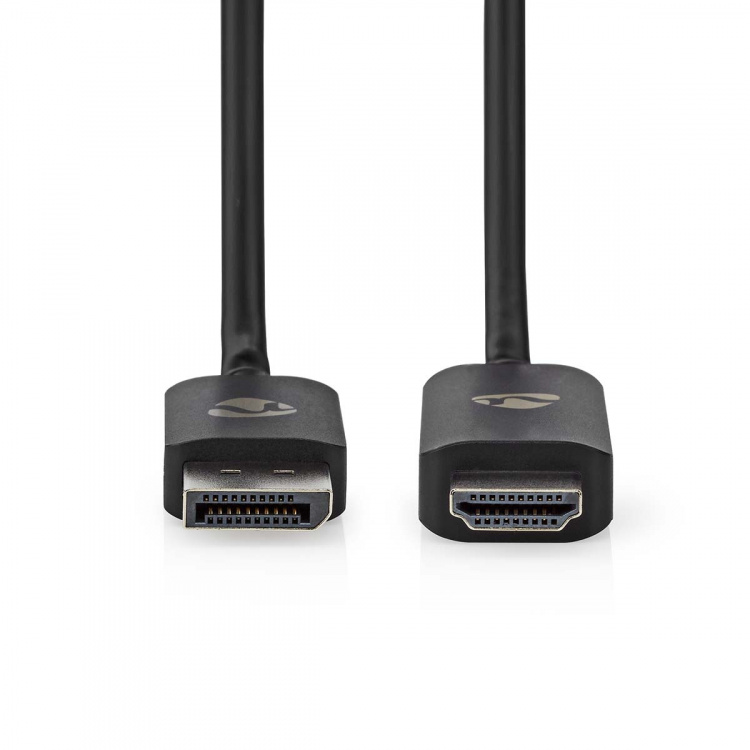 Nedis DisplayPort-Adapter | DisplayPort Male | HDMI™ Connector | 8K@30Hz | Vernikkeld | Recht | 1.80 m | Rond | TPE | Zwart | Doos