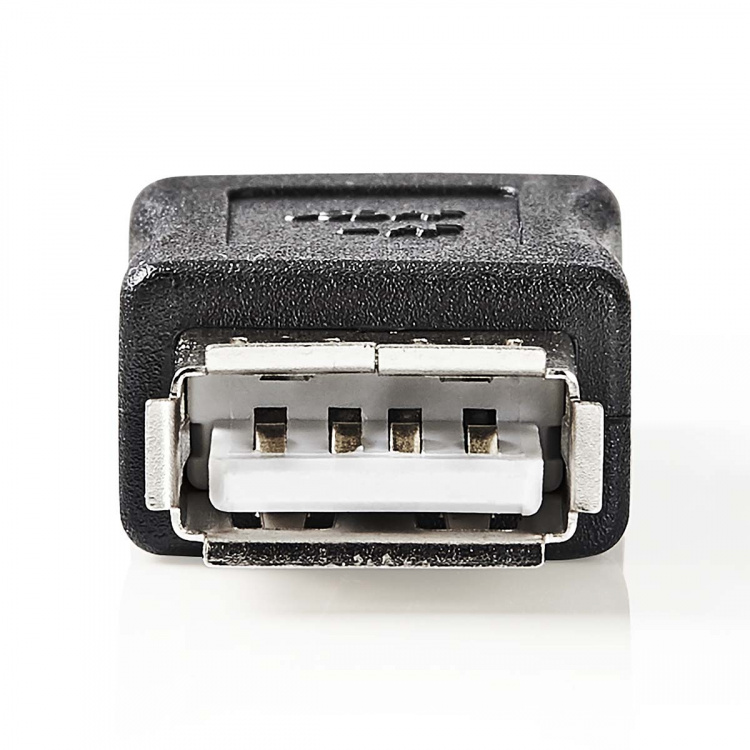 Nedis USB-A Adapter | USB 2.0 | USB-A Female | USB-A Female | 480 Mbps | Rond | Vernikkeld | PVC | Zwart | Doos