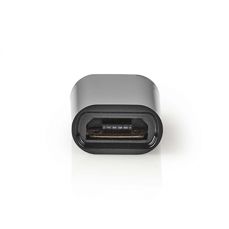 Nedis USB-C™ Adapter | USB 2.0 | USB-C™ Male | USB Micro-B Female | 480 Mbps | Rond | Vernikkeld | Zwart | Doos