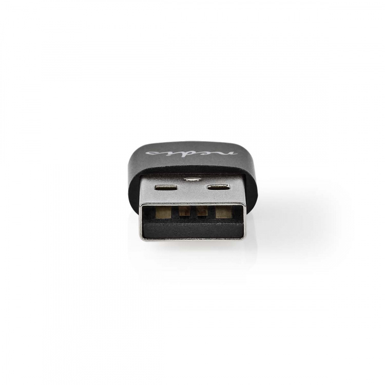 Nedis USB-A Adapter | USB 2.0 | USB-A Male | USB-C™ Female | 480 Mbps | Rond | Vernikkeld | Zwart | Doos Nedis USB-A Adapter | USB 2.0 | USB-A Male | USB-C™ Female | 480 Mbps | Rond | Vernikkeld | Zwart | Doos