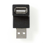Nedis USB-A Adapter | USB 2.0 | USB-A Male | USB-A Female | 480 Mbps | Rond | Vernikkeld | PVC | Zwart | Doos Nedis USB-A Adapter | USB 2.0 | USB-A Male | USB-A Female | 480 Mbps | Rond | Vernikkeld | PVC | Zwart | Doos