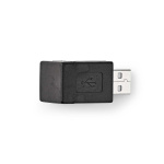 Nedis USB-A Adapter | USB 2.0 | USB-A Male | USB-A Female | 480 Mbps | Rond | Vernikkeld | PVC | Zwart | Doos
