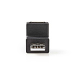 Nedis USB-A Adapter | USB 2.0 | USB-A Male | USB-A Female | 480 Mbps | Rond | Vernikkeld | PVC | Zwart | Doos