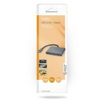 Nedis USB-C™ Adapter | 2-in-1 | USB 3.2 Gen 1 | USB-C™ Male | 2x HDMI™ | 4K@30Hz | 0.10 m | Rond | Vernikkeld | PVC | Zwart | Doos