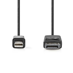 Nedis Mini DisplayPort-Kabel | DisplayPort 1.2 | Mini-DisplayPort Male | DisplayPort Male | 21.6 Gbps | Vernikkeld | 2.00 m | Rond | PVC | Zwart | Label Nedis Mini DisplayPort-Kabel | DisplayPort 1.2 | Mini-DisplayPort Male | DisplayPort Male | 21.6 Gbps | Vernikkeld | 2.00 m | Rond | PVC | Zwart | Label
