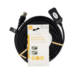 Nedis Actieve USB-Kabel | USB 2.0 | USB-A Male | USB-A Female | 480 Mbps | 10.0 m | Rond | Vernikkeld | PVC | Koper | Label