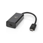 Nedis USB-C™ Adapter | USB 3.2 Gen 1 | USB-C™ Male | Mini DisplayPort Female | 8K@60Hz | 0.20 m | Rond | Vernikkeld | PVC | Zwart | Polybag Nedis USB-C™ Adapter | USB 3.2 Gen 1 | USB-C™ Male | Mini DisplayPort Female | 8K@60Hz | 0.20 m | Rond | Vernikkeld | PVC | Zwart | Polybag