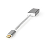 Nedis USB-C™ Adapter | USB 3.2 Gen 1 | USB-C™ Male | DisplayPort Female | 0.20 m | Rond | Verguld | Gevlochten / Nylon | Zilver | Cover Window Box Nedis USB-C™ Adapter | USB 3.2 Gen 1 | USB-C™ Male | DisplayPort Female | 0.20 m | Rond | Verguld | Gevlochten / Nylon | Zilver | Cover Window Box