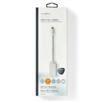 Nedis USB-C™ Adapter | USB 3.2 Gen 1 | USB-C™ Male | DisplayPort Female / USB-C™ Female | 4K@60Hz | Power delivery | 0.20 m | Rond | Verguld | Gevlochten / Nylon | Zilver | Cover Window Box