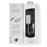 Nedis USB-C™ Adapter | USB 3.2 Gen 1 | USB-C™ Male | DisplayPort Female / USB-C™ Female | 4K@60Hz | Power delivery | 0.20 m | Rond | Verguld | Gevlochten / Nylon | Zilver | Cover Window Box