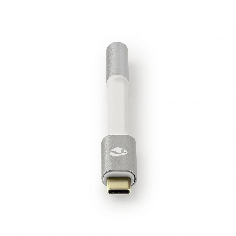 Nedis USB-C™ Adapter | USB 2.0 | USB-C™ Male | 3,5 mm Female | 0.08 m | Rond | Verguld | Gevlochten / Nylon | Wit / Zilver | Cover Window Box