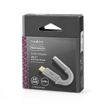 Nedis USB-C™ Adapter | USB 2.0 | USB-C™ Male | 3,5 mm Female | 0.08 m | Rond | Verguld | Gevlochten / Nylon | Wit / Zilver | Cover Window Box