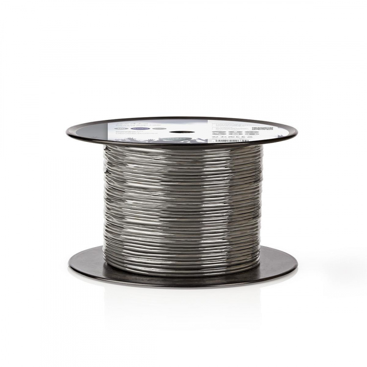 Nedis Audiokabel | 4 x 0.16 mm² | Koper | 100.0 m | Rond | PVC | Donkergrijs | Rol