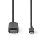Nedis USB-C™ Adapter | USB 3.2 Gen 1 | USB-C™ Male | HDMI™ Connector | 4K@60Hz | 2.00 m | Rond | Vernikkeld | PVC | Zwart | Label Nedis USB-C™ Adapter | USB 3.2 Gen 1 | USB-C™ Male | HDMI™ Connector | 4K@60Hz | 2.00 m | Rond | Vernikkeld | PVC | Zwart | Label