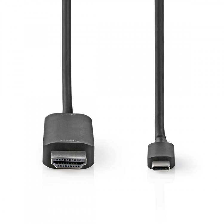 Nedis USB-C™ Adapter | USB 3.2 Gen 1 | USB-C™ Male | HDMI™ Connector | 4K@60Hz | 2.00 m | Rond | Vernikkeld | PVC | Zwart | Label Nedis USB-C™ Adapter | USB 3.2 Gen 1 | USB-C™ Male | HDMI™ Connector | 4K@60Hz | 2.00 m | Rond | Vernikkeld | PVC | Zwart | Label
