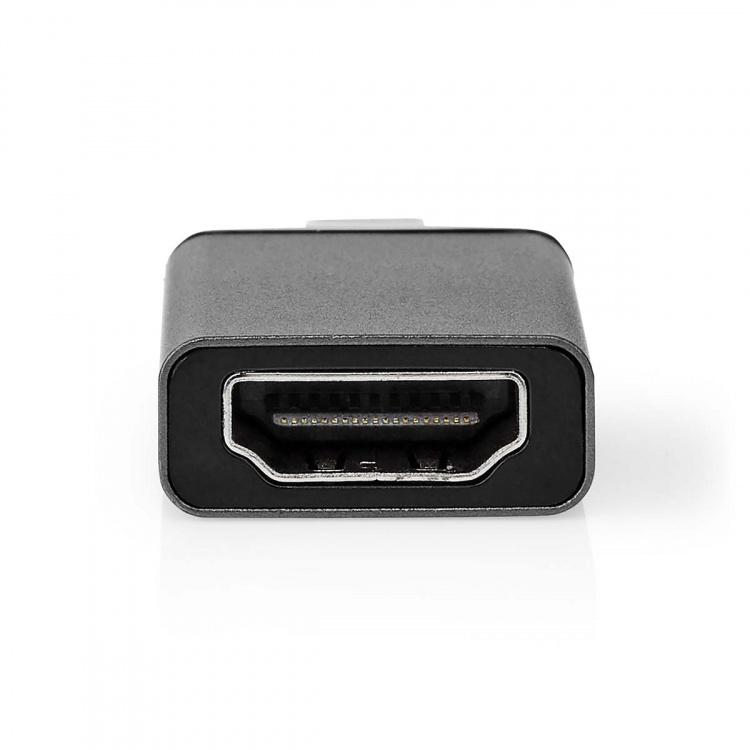 Nedis USB-C™ Adapter | USB 3.2 Gen 1 | USB-C™ Male | HDMI™ Output | 4K@60Hz | Rond | Vernikkeld | Grijs / Zwart | Doos