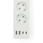Nedis SmartLife Stekkerdoos | 2x USB-A / 2x USB-C™ / 4x plug with earth contact (CEE 7/3) | 16 A | 3680 W | 2.00 m | 0 - 55 °C | Android™ / IOS | Wit