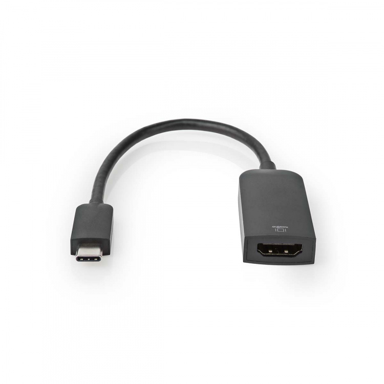 Nedis USB-C™ Adapter | USB 3.2 Gen 1 | USB-C™ Male | HDMI™ Output | 4K@60Hz | 0.20 m | Rond | Vernikkeld | PVC | Zwart | Doos Nedis USB-C™ Adapter | USB 3.2 Gen 1 | USB-C™ Male | HDMI™ Output | 4K@60Hz | 0.20 m | Rond | Vernikkeld | PVC | Zwart | Doos