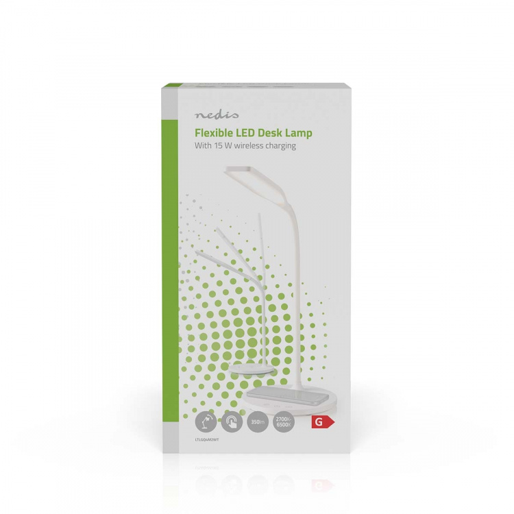 Nedis LED-Lamp met Draadloze Lader | Dimmer - Op Product | LED | 15 W | Met dimfunctie | Koel Wit / Natuurlijk Wit / Warm Wit | 2700 - 6500 K