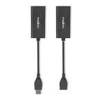 Nedis USB-Verlenger | USB 2.0 | 1x USB-A Male | 1x RJ45 Female | 1x USB-A Female | 1x RJ45 Female | 50 m | 480 Mbps | Vernikkeld | Rond | PVC | Zwart | Doos Nedis USB-Verlenger | USB 2.0 | 1x USB-A Male | 1x RJ45 Female | 1x USB-A Female | 1x RJ45 Female | 50 m | 480 Mbps | Vernikkeld | Rond | PVC | Zwart | Doos