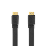 Nedis High Speed ​​HDMI™-Kabel met Ethernet | HDMI™ Connector | HDMI™ Connector | 4K@30Hz | 10.2 Gbps | 2.00 m | Plat | PVC | Zwart | Label